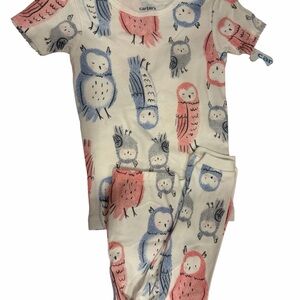Carter's Kids Pajama Set with Owl Design - Pink and Blue